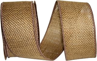 Reliant Ribbon Burlap Colored Wired Edge Ribbon, 2-1/2 Inch X 10 Yards, Taupe