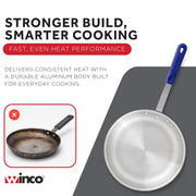 12" Aluminium Fry Pan with Cool Touch Handle by Winco – 12 Inch, 12.0 inches, Aluminum, Model AFP-12A-H