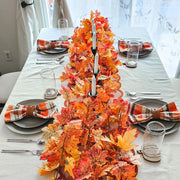 CQURE Artificial Fall Leaf Garland, 76.7 Ft Total Length, Orange Maple