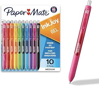 Paper Mate InkJoy Gel Pens Medium Point Assorted 10 Count, pack of 12