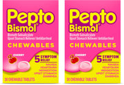 Cherry Chewable Tablets by Pepto Bismol – 30 Count (Pack of 2), Plastic, Cherry, Pack of 2, Model 301490039786