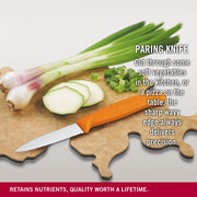 Swiss Classic Paring Knife for Cutting and Preparing Fruit and Vegetables Serrated Blade in Orange by Victorinox – 3.1", Stainless Steel, Orange, Model 6.7636.L119