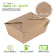Microwavable Kraft Brown Take Out Boxes 112 oz (30 Pack) Disposable Food Containers - Recyclable Cardboard Lunch Box - Take Out Containers Disposable - to Go Boxes for Restaurants