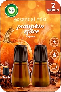 Air Wick Essential Mist Refill, 2ct, Pumpkin Spice, Fall Scent, Essential Oils, Air Freshener