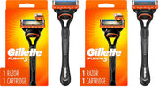 Gillette 1 Count (Pack of 2) / 1 Razor + 1 Cartridge / Silver Cartridges