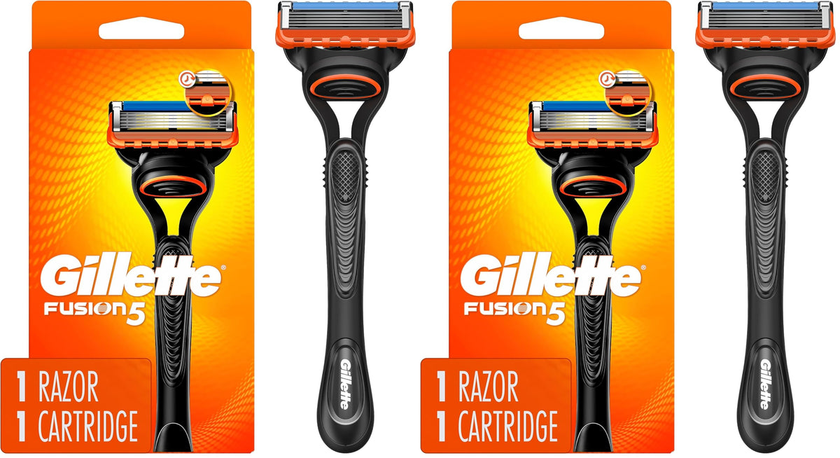 Gillette 1 Count (Pack of 2) / 1 Razor + 1 Cartridge / Silver Cartridges