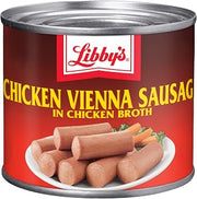 Libby's Chicken Vienna Sausage in Chicken Broth, Ready to Eat Canned Sausage, 10g Protein Per Serving, 4.6 oz. Can
