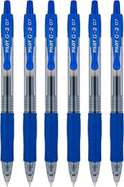 PILOT G2 Premium Refillable & Retractable Rolling Ball Gel Pens, 0.7mm Fine Point, Blue Ink, 6 Count