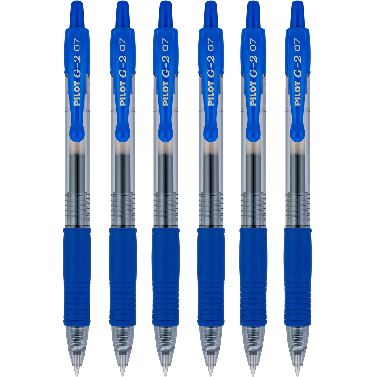 G2 Premium Refillable & Retractable Rolling Ball Gel Pens by PILOT – 1 Count (Pack of 6), Plastic Rubber, blue, Pack of 6, Model BL-G2-7_BLUE_6
