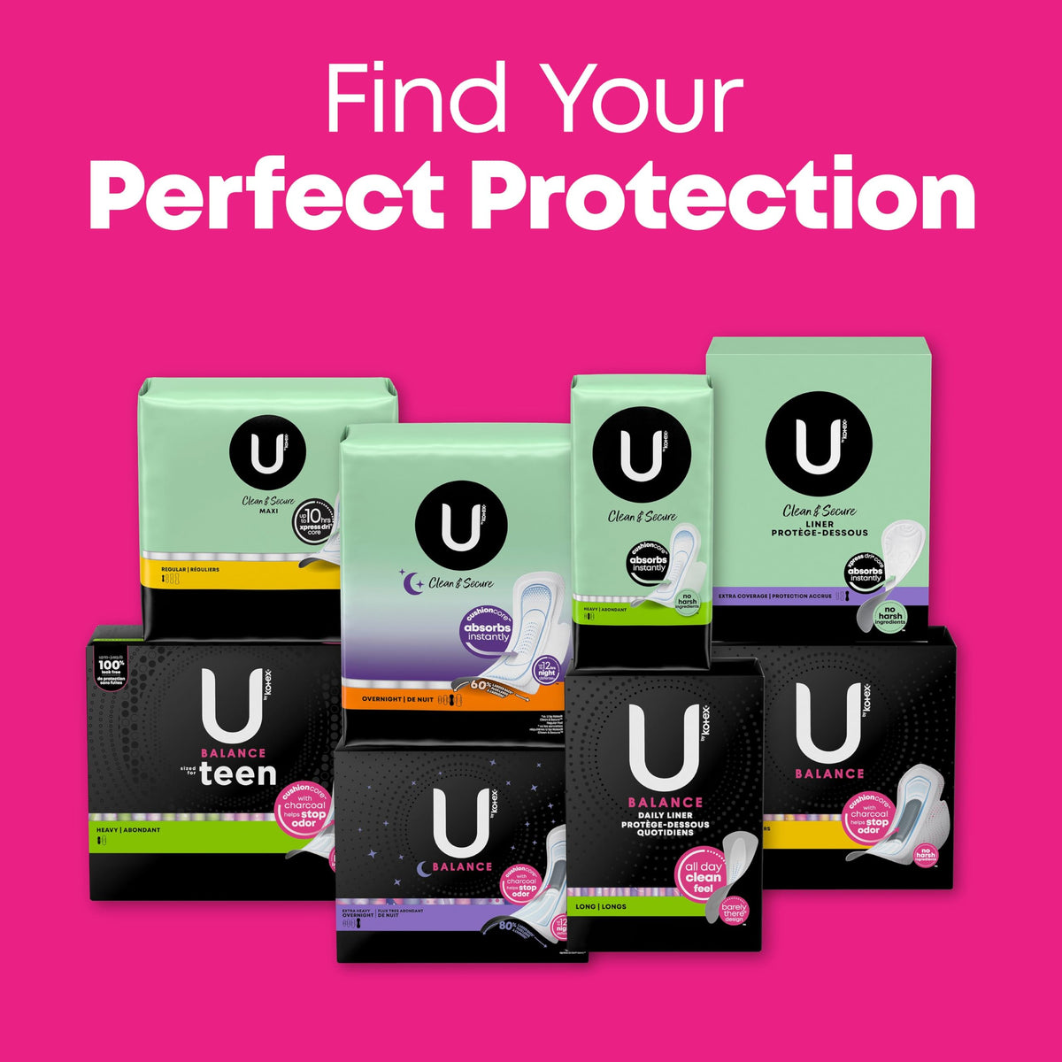 Balance Ultra Thin Pads with Wings by U by Kotex – 50 Count (Pack of 3), Charcoal, Model 10036000549161