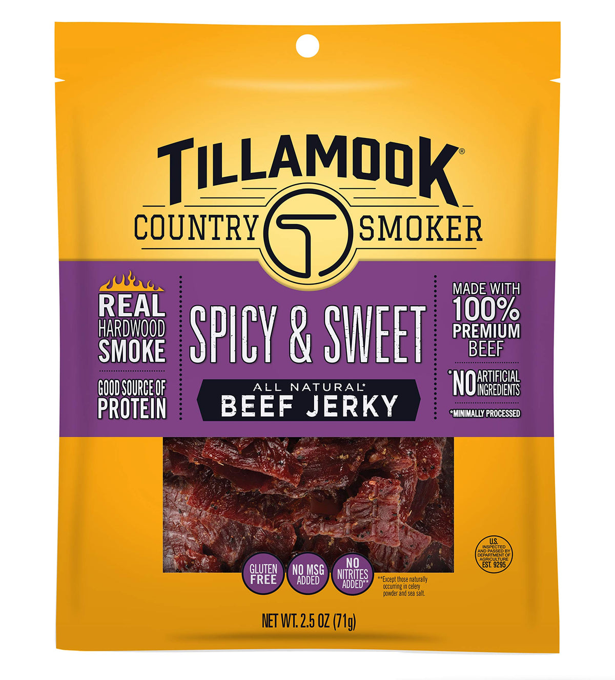 TILLAMOOK COUNTRY SMOKER Spicy & Sweet / 2.5 Ounce (Pack of 1) / 1 Jerky