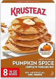 Krusteaz Light & Fluffy Pumpkin Spice Complete Pancake Mix, 16-Ounce Boxes (Pack of 8)