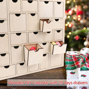 CCINEE Wooden Advent Calendar, 25 Drawers, Natural Wood