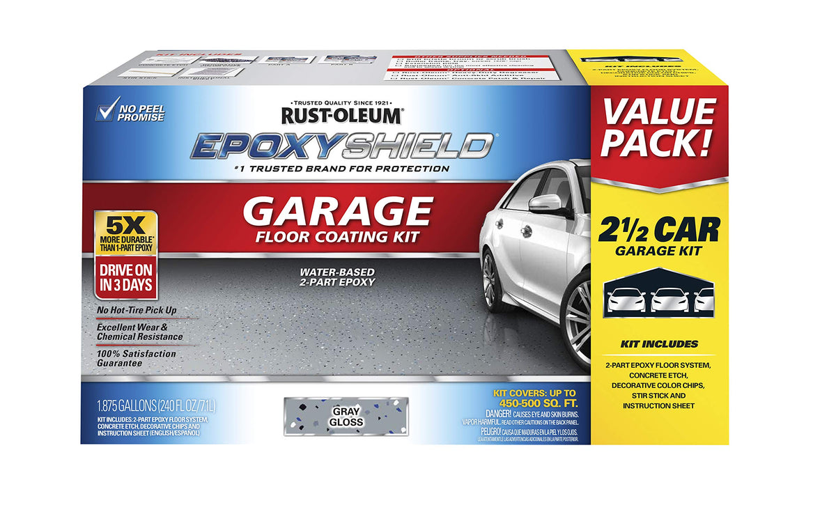 Rust-Oleum 2.5 Car (Pack of 1) / Dark Gray / Epoxy Coating Kit Coatings