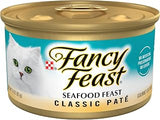 Purina Fancy Feast Seafood Feast Classic Wet Cat Food Pate (24) 3 oz. Cans
