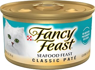 Purina Fancy Feast Seafood Feast Classic Wet Cat Food Pate (24) 3 oz. Cans