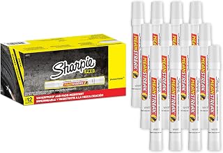 Sharpie Mean Streak Permanent Marking Stick, Bullet Tip, White, Box of 12