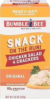 Bumble Bee Snack On The Run! Original Chicken Salad Kit | Ready to Eat Easy-Open Canned Chicken Salad with Crackers Snack Pack, 10g Protein per Box