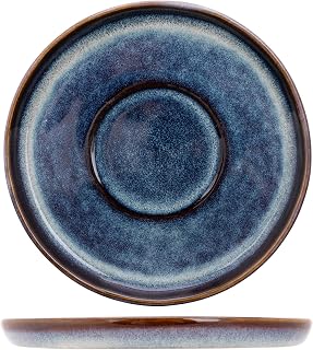 Cosy & Trendy Set of 6 Stoneware Saucers Jade Indigo Diameter 15cm