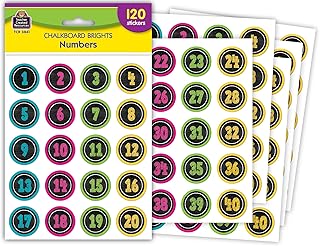 Teacher Created Resources Chalkboard Brights Numbers Stickers