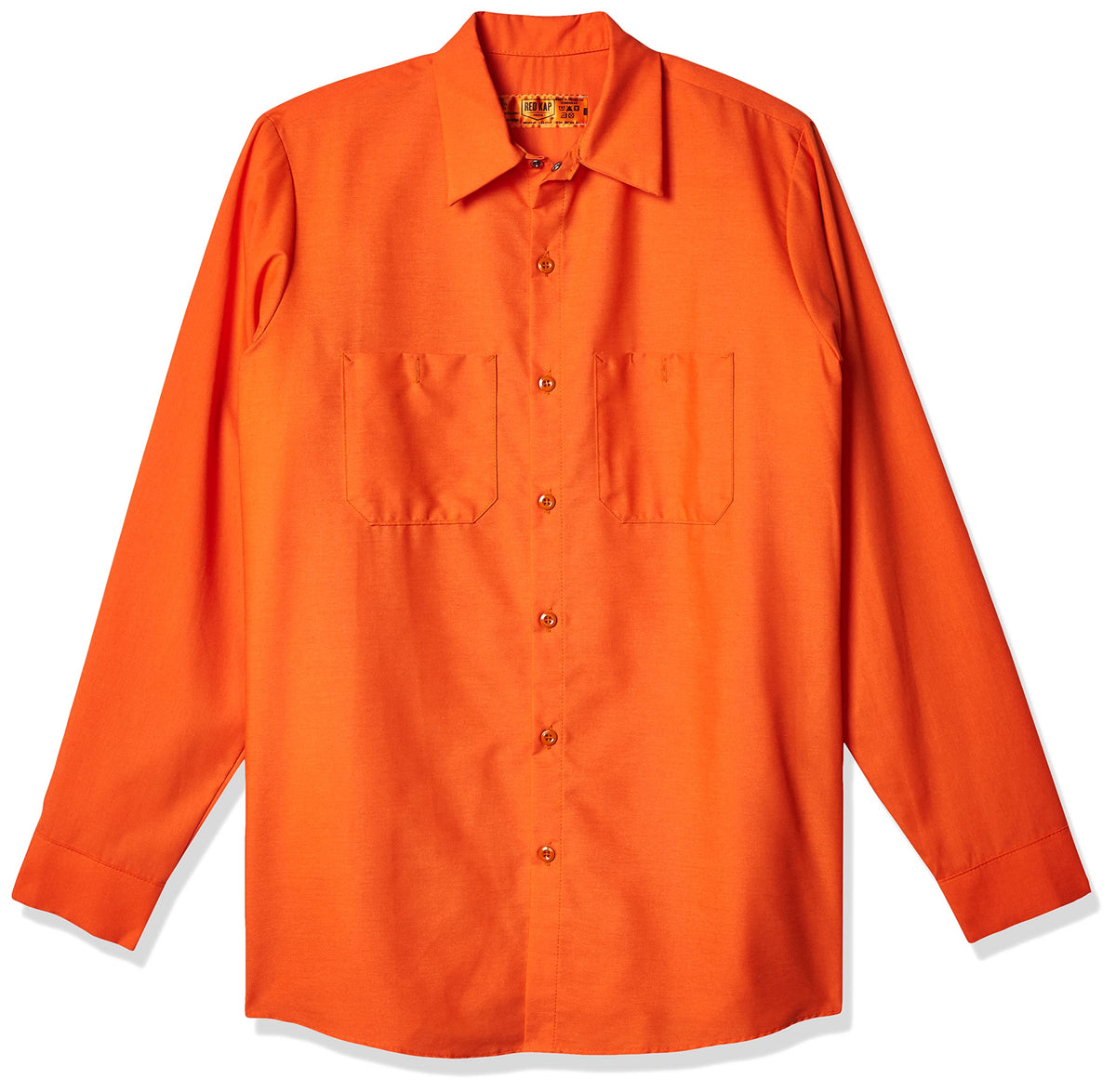 Long Sleeve Industrial Solid Work Shirt Orange Large - 5 Pack by Red Kap – Orange, Pack of 5