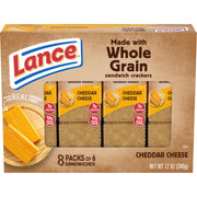 Made with Whole Grain Cheddar Cheese Sandwich Crackers by Lance – 1.5 Ounce (Pack of 8), Pack of 8