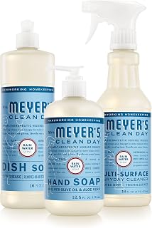 Mrs. MEYER'S CLEAN DAY Kitchen Basics Set, Rain Water, Cleaning Supplies | Trio of Kitchen Essentials, Includes Hand Soap (12.5 fl oz), Dish Soap (16 fl oz) and Multi-Surface Cleaner (16 fl oz)