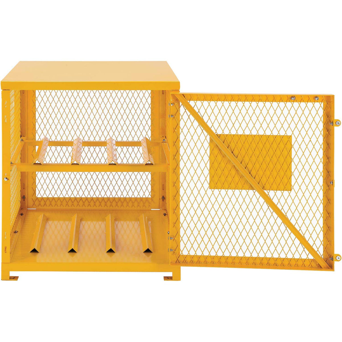 Horizontal Cylinder Storage Cabinet by Global Industrial – 30"L x 31"W x 35"H, Alloy Steel, Yellow, Model 5CHLO