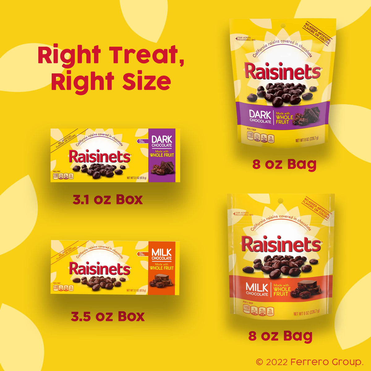 Dark Chocolate Covered Raisins by Raisinets – 8 Ounce (Pack of 8), Dark Chocolate, Pack of 8