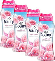 Downy April Fresh In-Wash Laundry Scent Booster Beads, laundry scent beads, Long-lasting Freshness, 13.4 Ounce (Pack of 4)