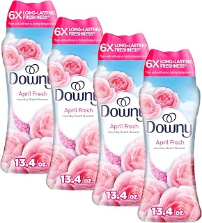 Downy April Fresh In-Wash Laundry Scent Booster Beads, laundry scent beads, Long-lasting Freshness, 13.4 Ounce (Pack of 4)