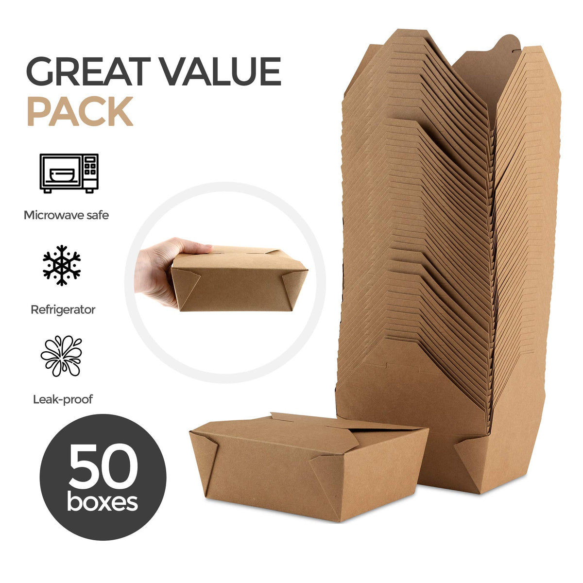 Stock Your Home Fifty Pack (45 Oz) / Kraft Brown / 45.0 ounces Boxes