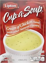 Lipton Cup-a-Soup Instant Soup For a Warm Cup of Soup Cream of Chicken Only 70 Calories Per Serving by SOUP SECRETS – 2.4 Ounce (Pack of 12), Cream of Chicken, Model 01481