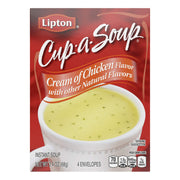 Lipton Cup-a-Soup Instant Soup For a Warm Cup of Soup Cream of Chicken Only 70 Calories Per Serving by SOUP SECRETS – 2.4 Ounce (Pack of 12), Cream of Chicken, Model 01481