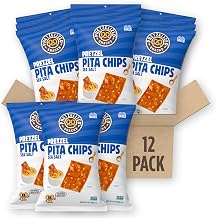 PRETZELIZED Snacks Pretzel Pita Chips, Sea Salt Flavored, 7oz Bag (Pack of 12)