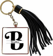 3dRose Bold Script Monogram B Bradley Tassel Key Chain