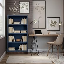 60" Modular Bookcase with 4 Shelves, Two-Tone Finish