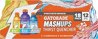 Gatorade Thirst Quencher, Mashups Variety Pack, Cool Blue-Fruit Punch, Lemon-Lime-Orange, Glacier Freeze-Glacier Cherry, 12 Fl Oz (Pack of 18)