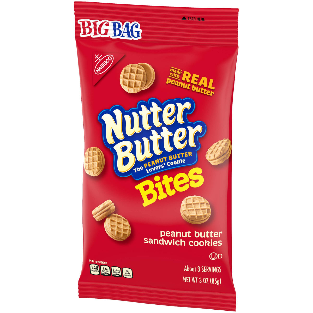 Bites Peanut Butter Sandwich Cookies Big Bag by Nutter Butter – 3 Ounce (Pack of 1), Model 44000003067