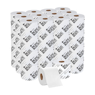 Georgia Pacific, Pacific Blue Basic 1-Ply Toilet Paper, 14448/01, 1,500 Sheets Per Roll, 48 Rolls Per Case