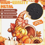 Otoolling Metal Pumpkin Yard Stake, 15 Inch Fall Decor, Brown