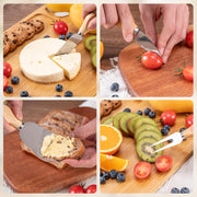 Aisoso Charcuterie Board Set, Bamboo with 4 Knives, Natural