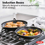 OXO Black / 9.5" & 11" Frying Pan Skillet Set / 4.0 cups Skillets