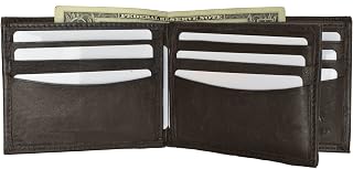 MARSHAL Bifold Center Flap Lambskin Leather Wallet with ID and Credit Card