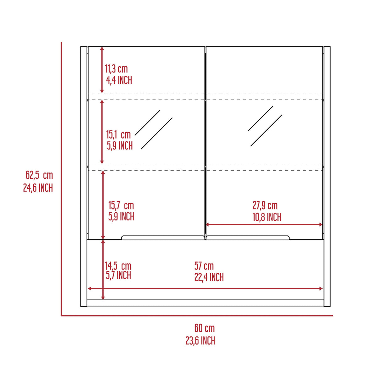DEPOT E-SHOP Black Wengue / Modern / 1 Medicine Cabinets