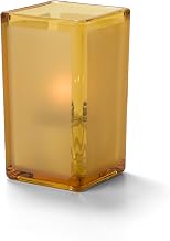Hollowick Quad Amber Satin Panel Votive Lamp, 4 3/8 x 2 1/2 x 2 1/2 inch - 1 each.