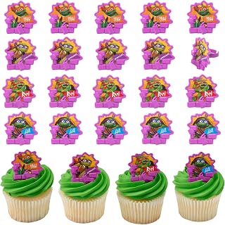 DecoPac Teenage Mutant Ninja Turtles Turtle Power Rings, Cupcake Decorations For Birthday Party, Cakes, And Celebrations - 24 Pack