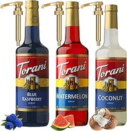 Torani Blue Raspberry Watermelon Coconut | Syrup Variety 3-Pack