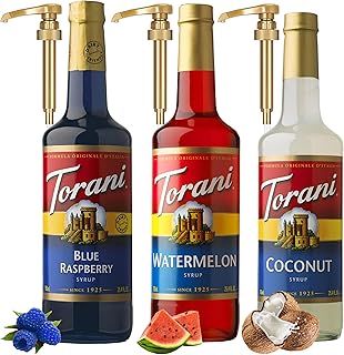 Torani Blue Raspberry Watermelon Coconut | Syrup Variety 3-Pack