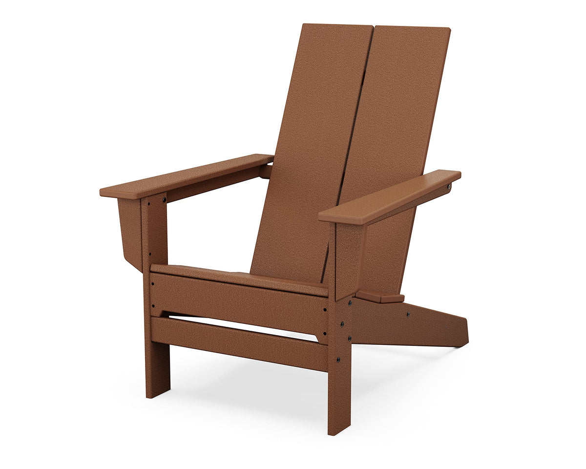 Contemporary Modern Adirondack Chair in Teak by Polywood – High Density Polyethylene (HDPE), Teak, Model AD4022TE